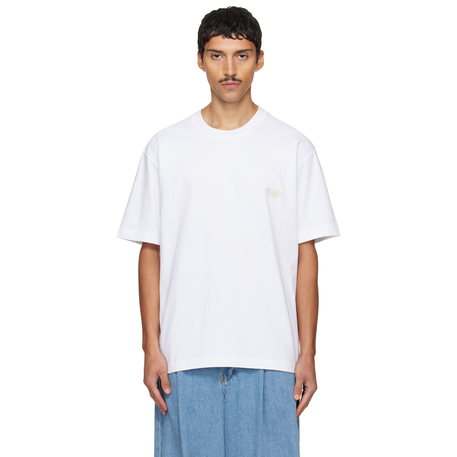 White Solid Back Logo T-shirt