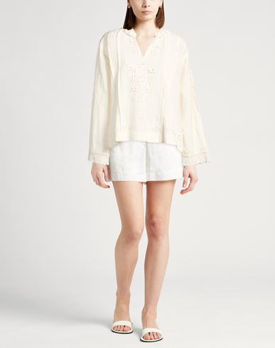 Woman Top Off white Size 10 Linen, Organic cotton