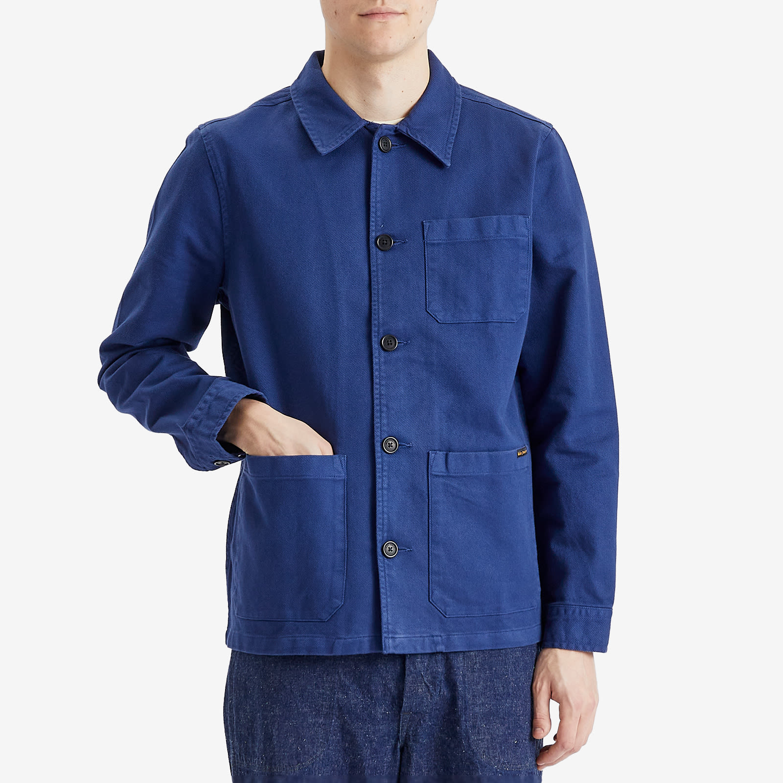 Nudie Jeans Co Men's Nudie Barney Worker Jacket in Mid Blue