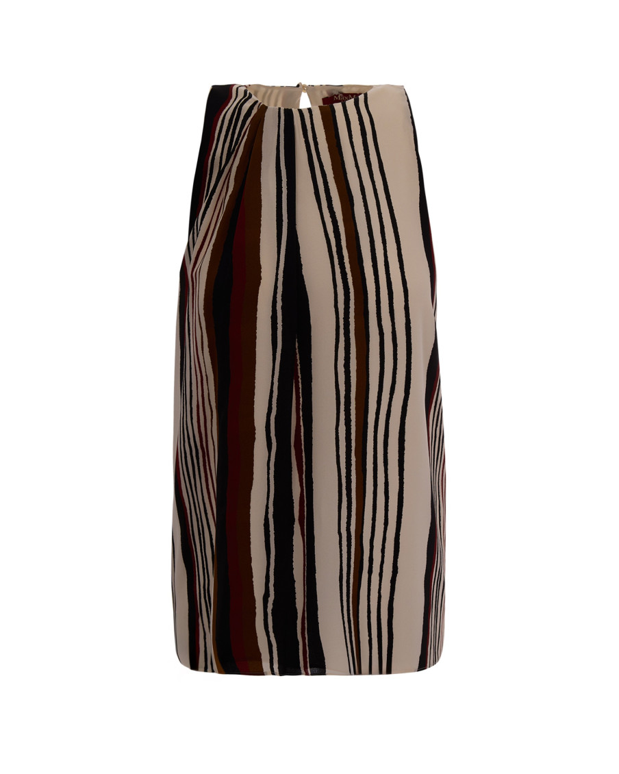 Multicolour Crew Neck Stripes Top