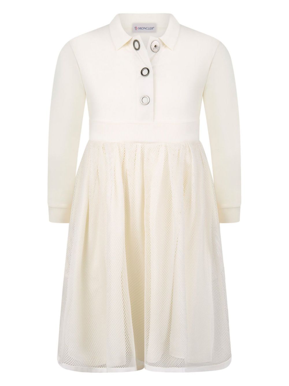 Logo-patch mesh-panel knitted dress - Neutrals