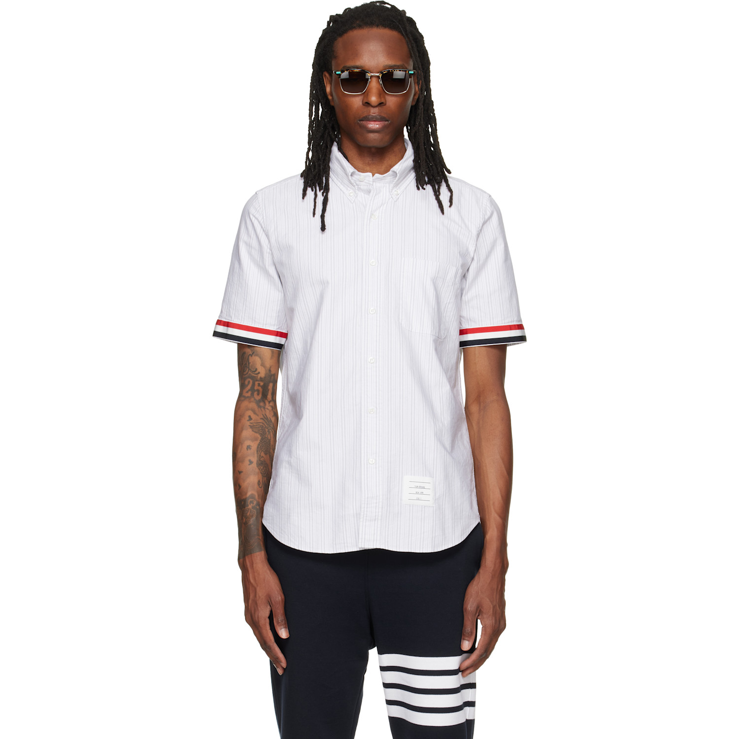 Gray Straight Fit Button Down Short Sleeve Shirt