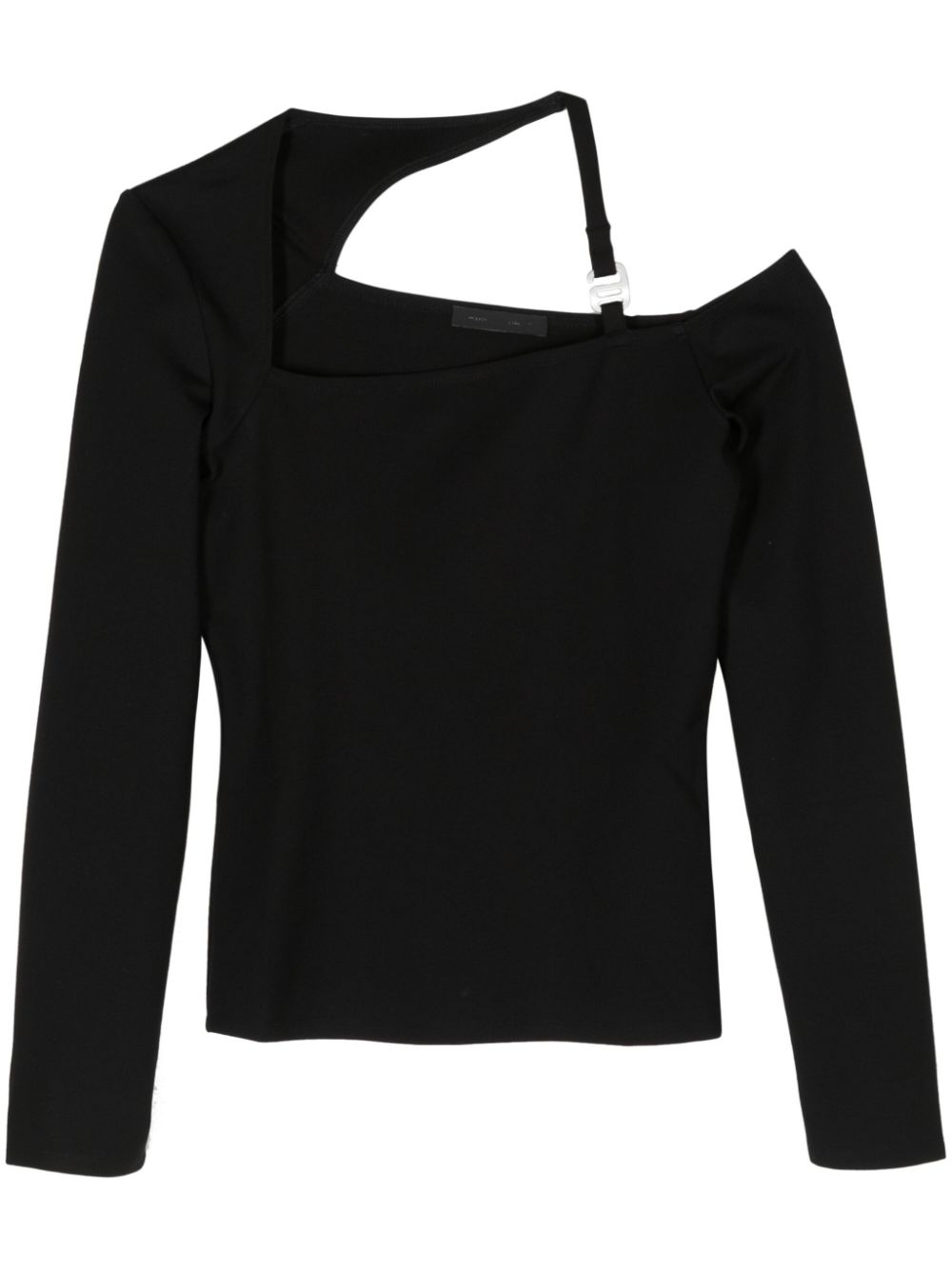 Open-shoulder long-sleeve top - Black