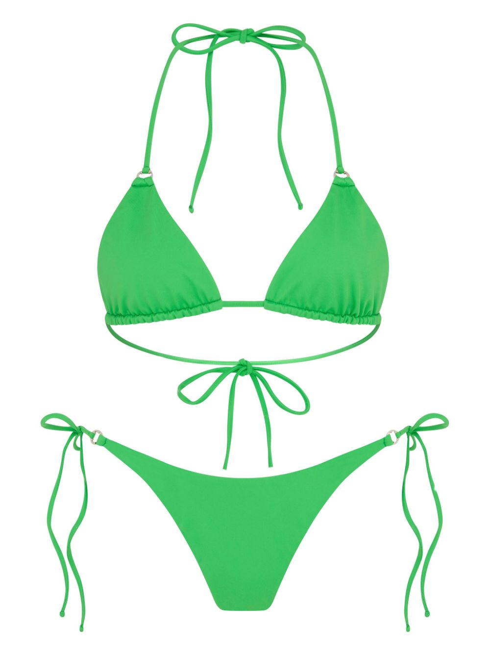 Side tie-fastening bikini bottoms - Green