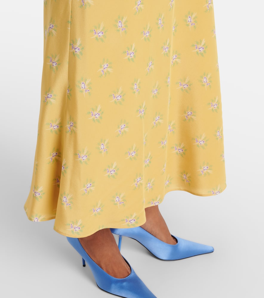 Floral silk midi dress