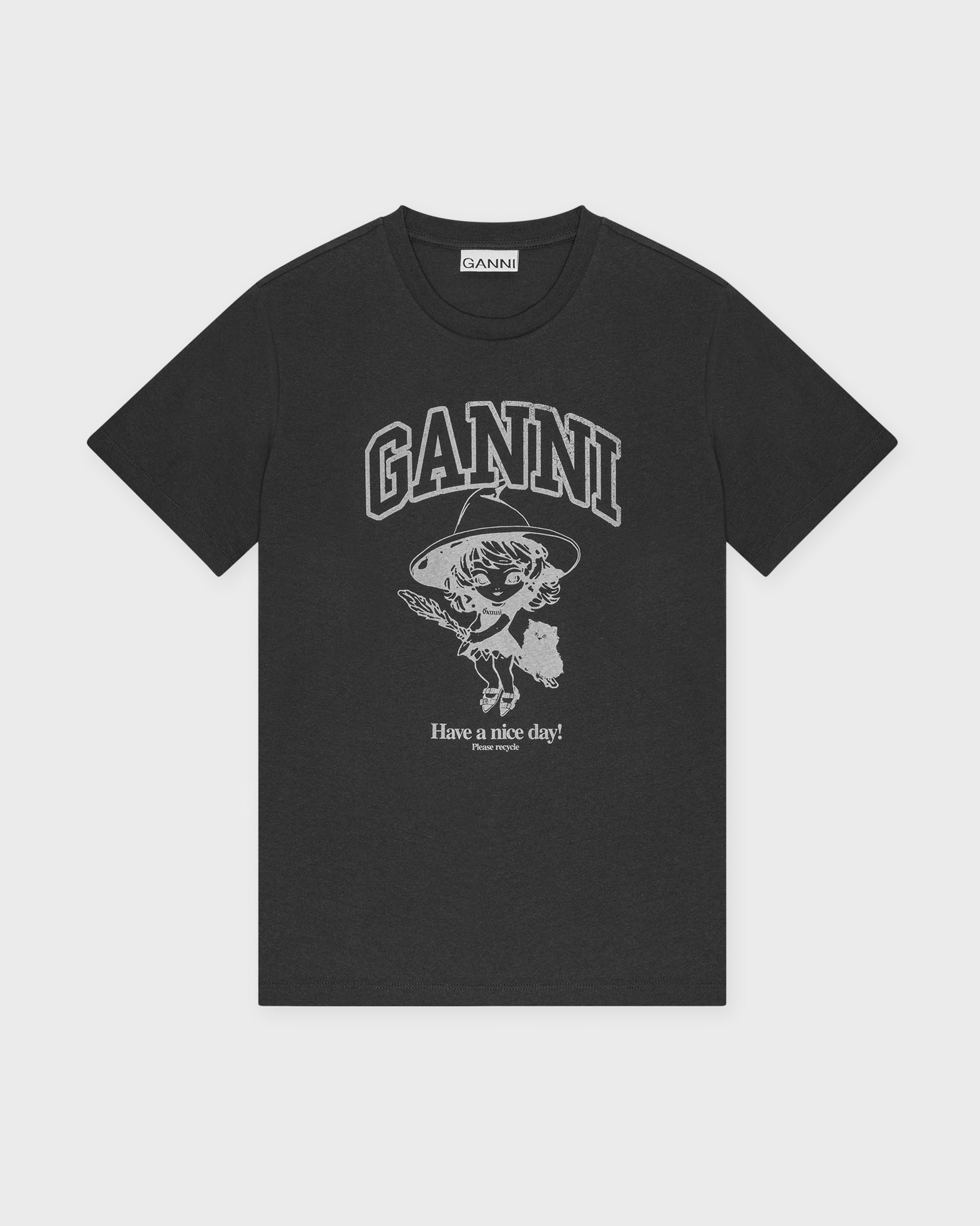Ganni T-Shirt Basic Cotton Witch Relaxed Phanto