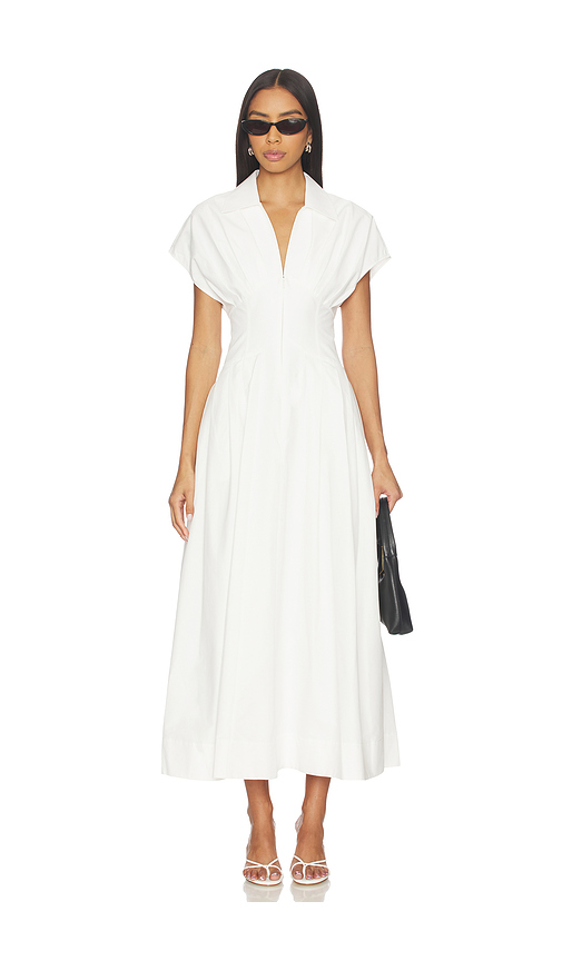 SIMKHAI Farlow Midi Dress in White. 6. Also