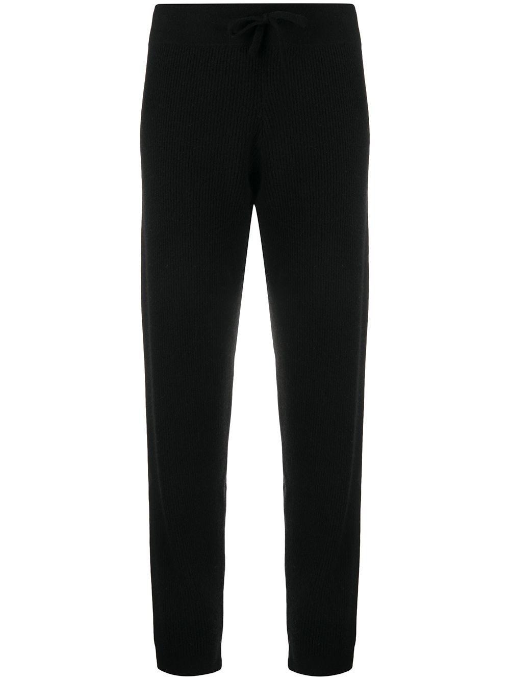 Ribbed-knit track pants - Black