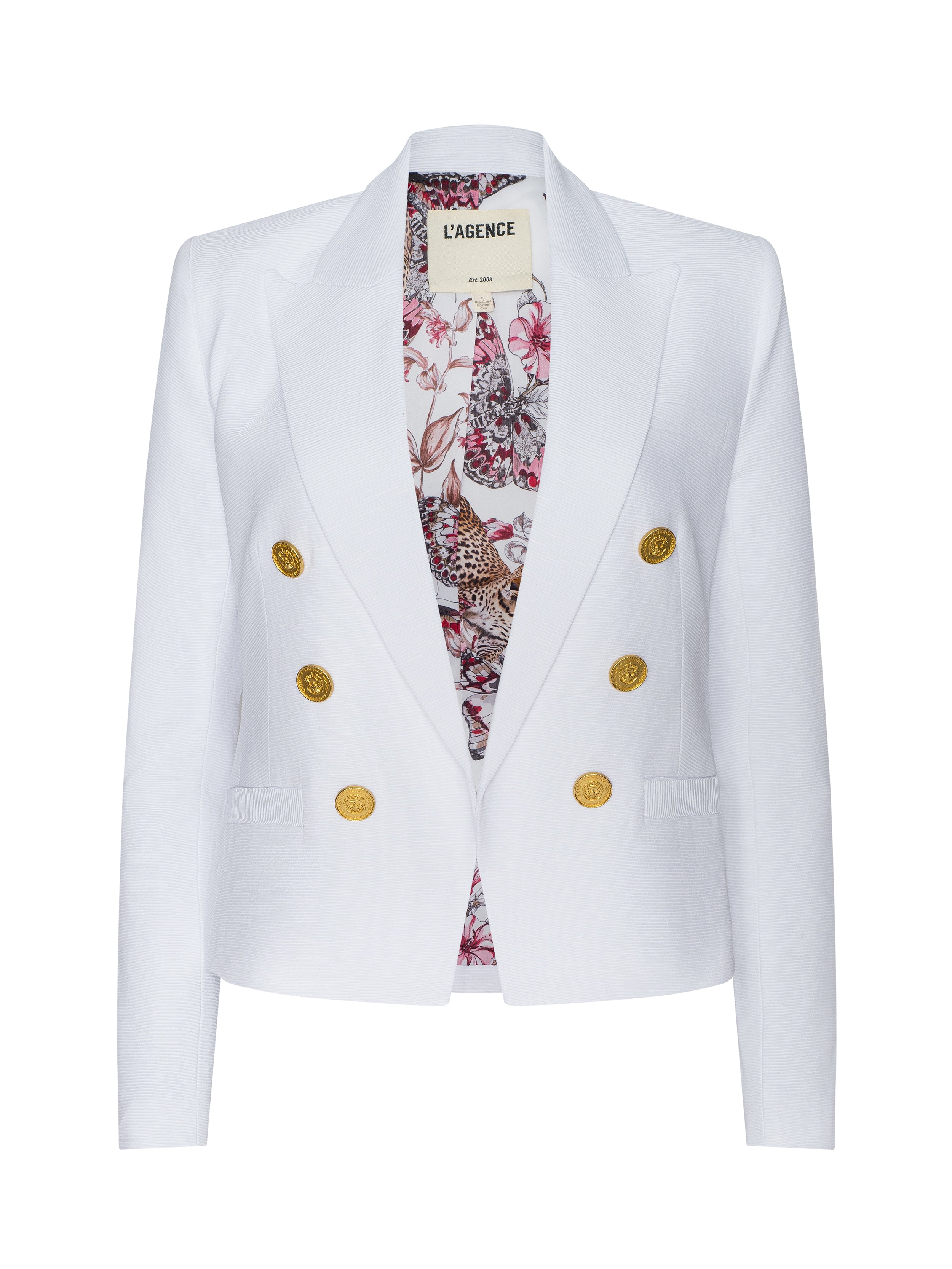 Brooke Blazer In White/white Multi Small Butterfly Jungle