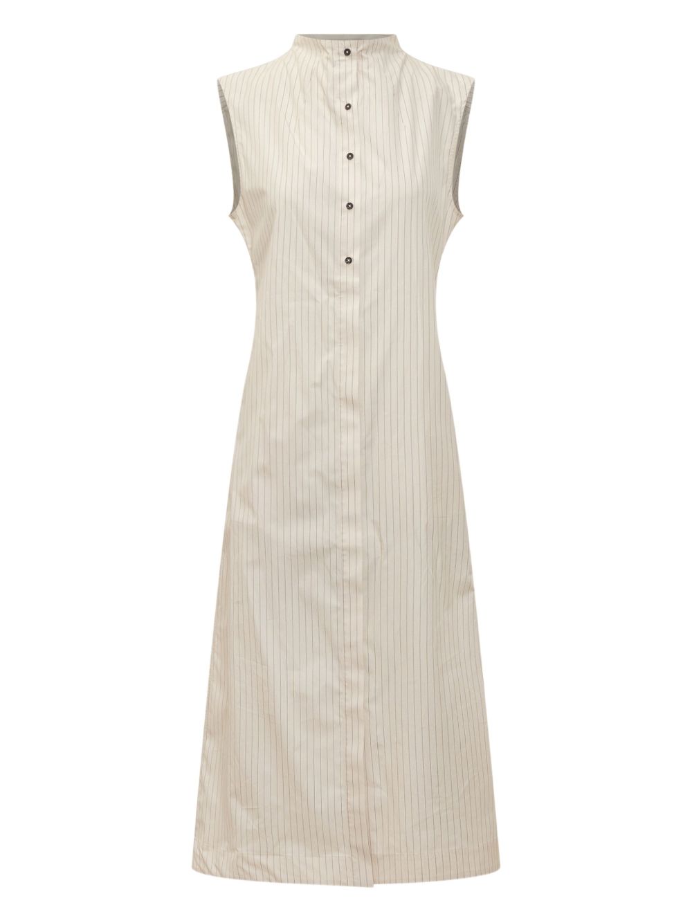 Pinstripe sleeveless dress - Neutrals