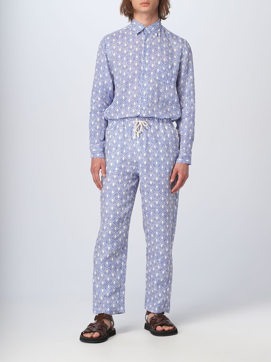 Pants Men color Gnawed Blue