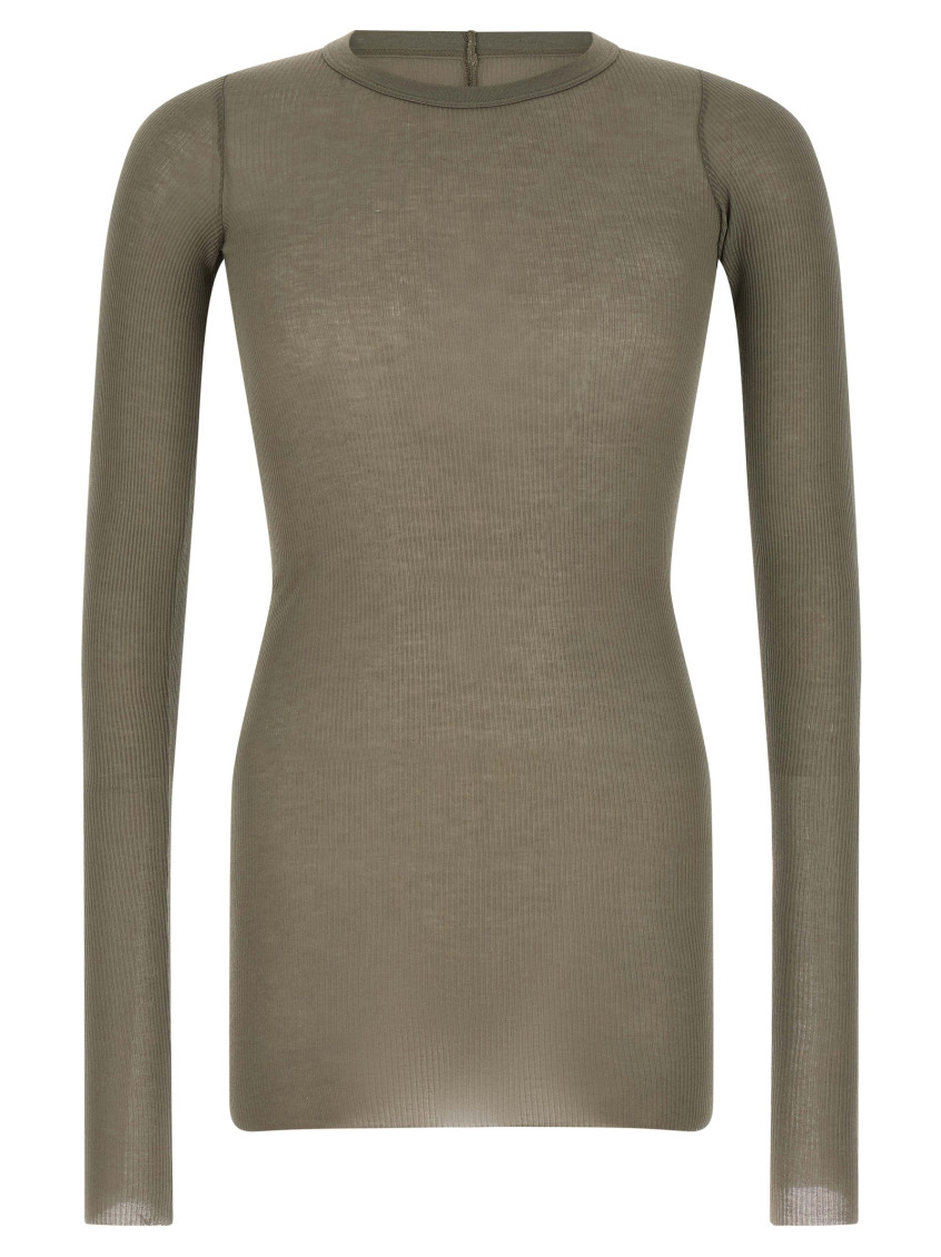 Rick Owens - long sleeve ribbed knit seam detail top