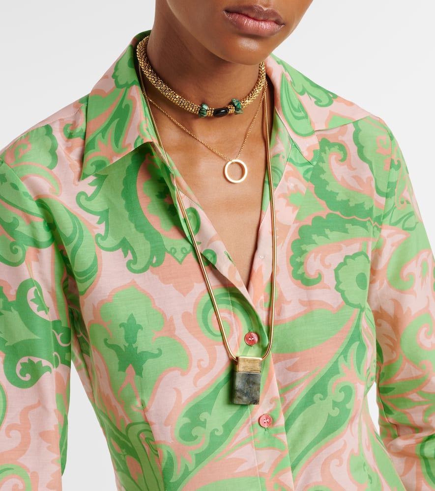 Printed cotton and silk shirt