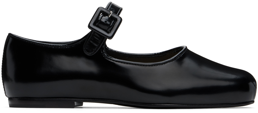 Sandy Liang Black Mary Jane Pointe Ballerina Flats