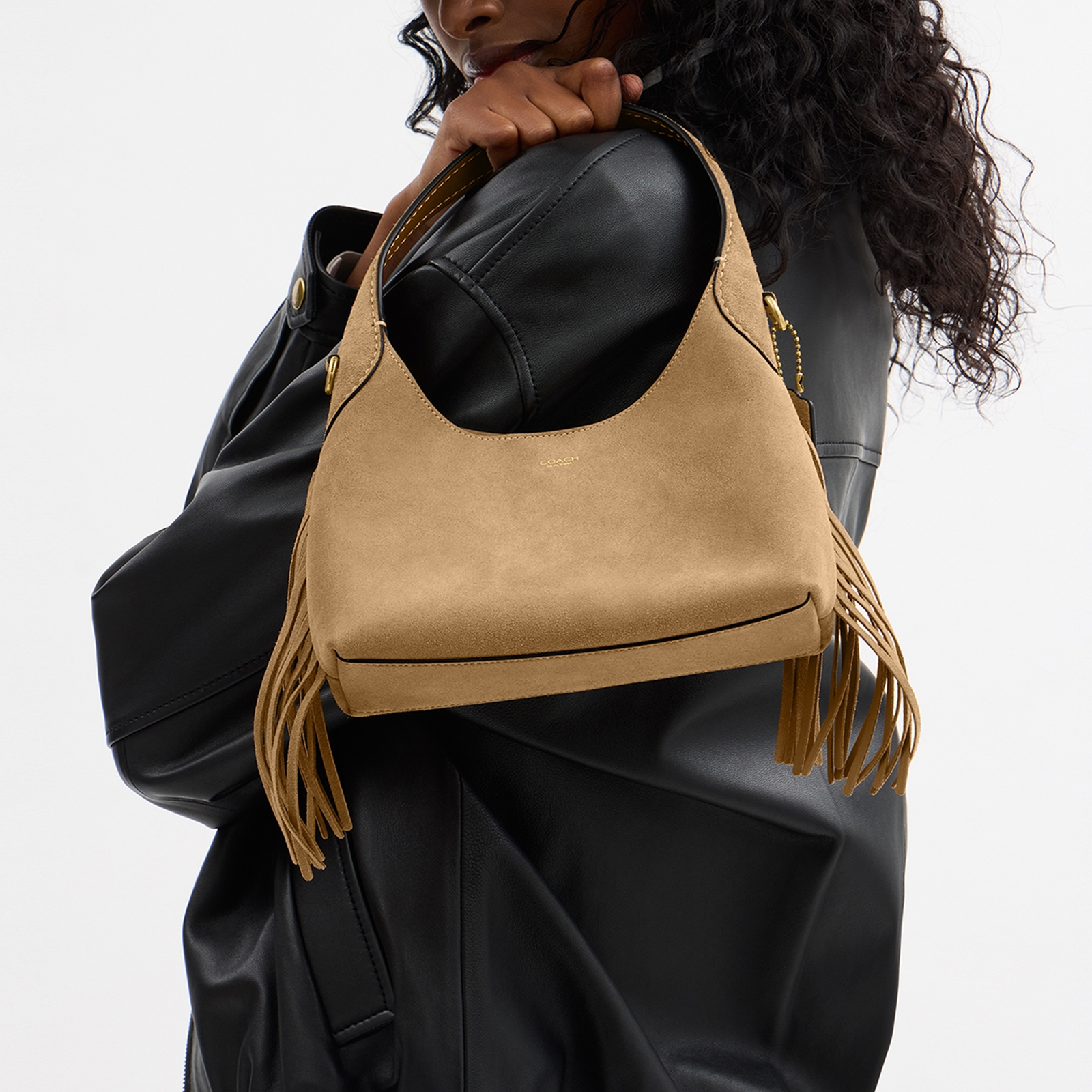 Coach Fringe Brooklyn 23 Suede Shoulder Bag