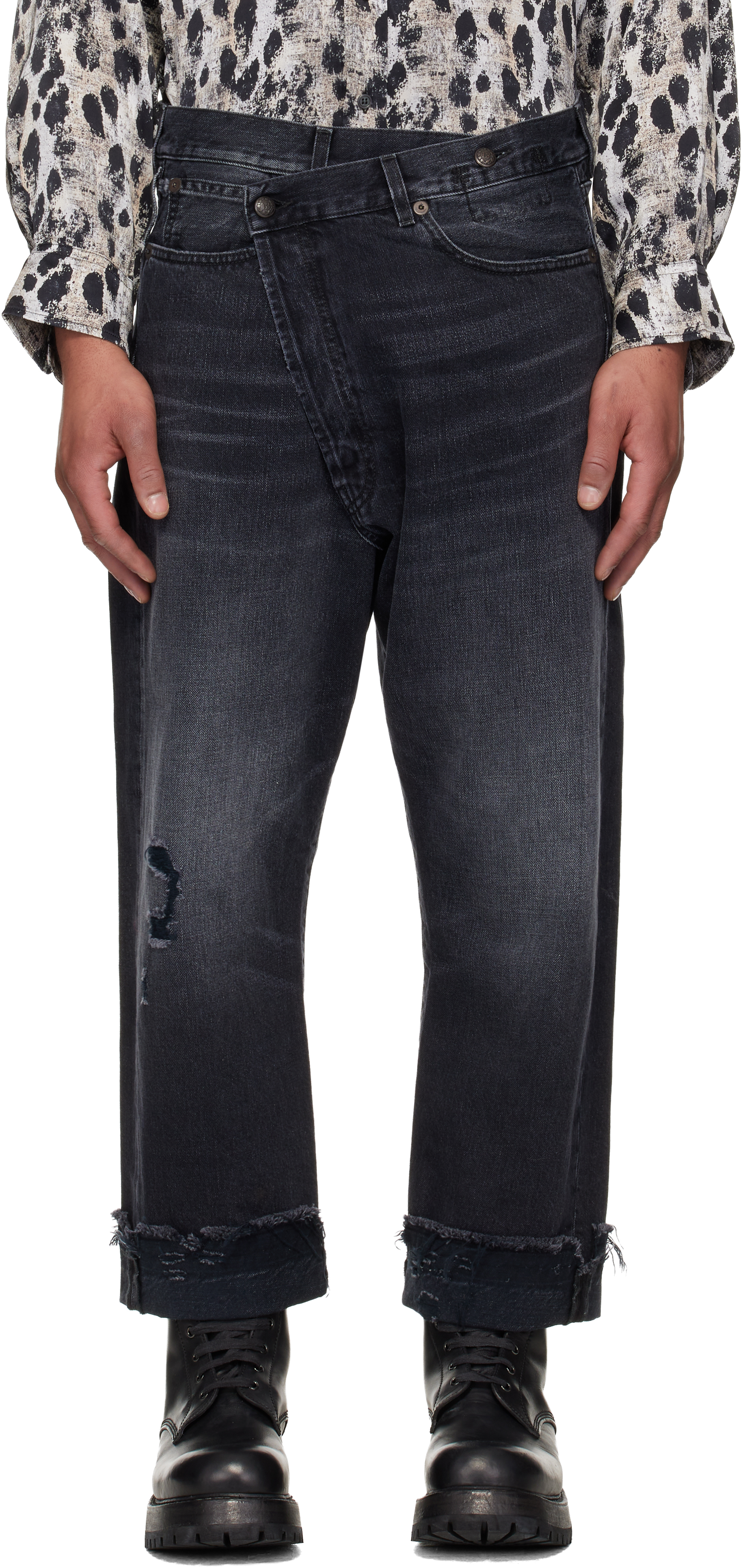 Black Crossover Jeans