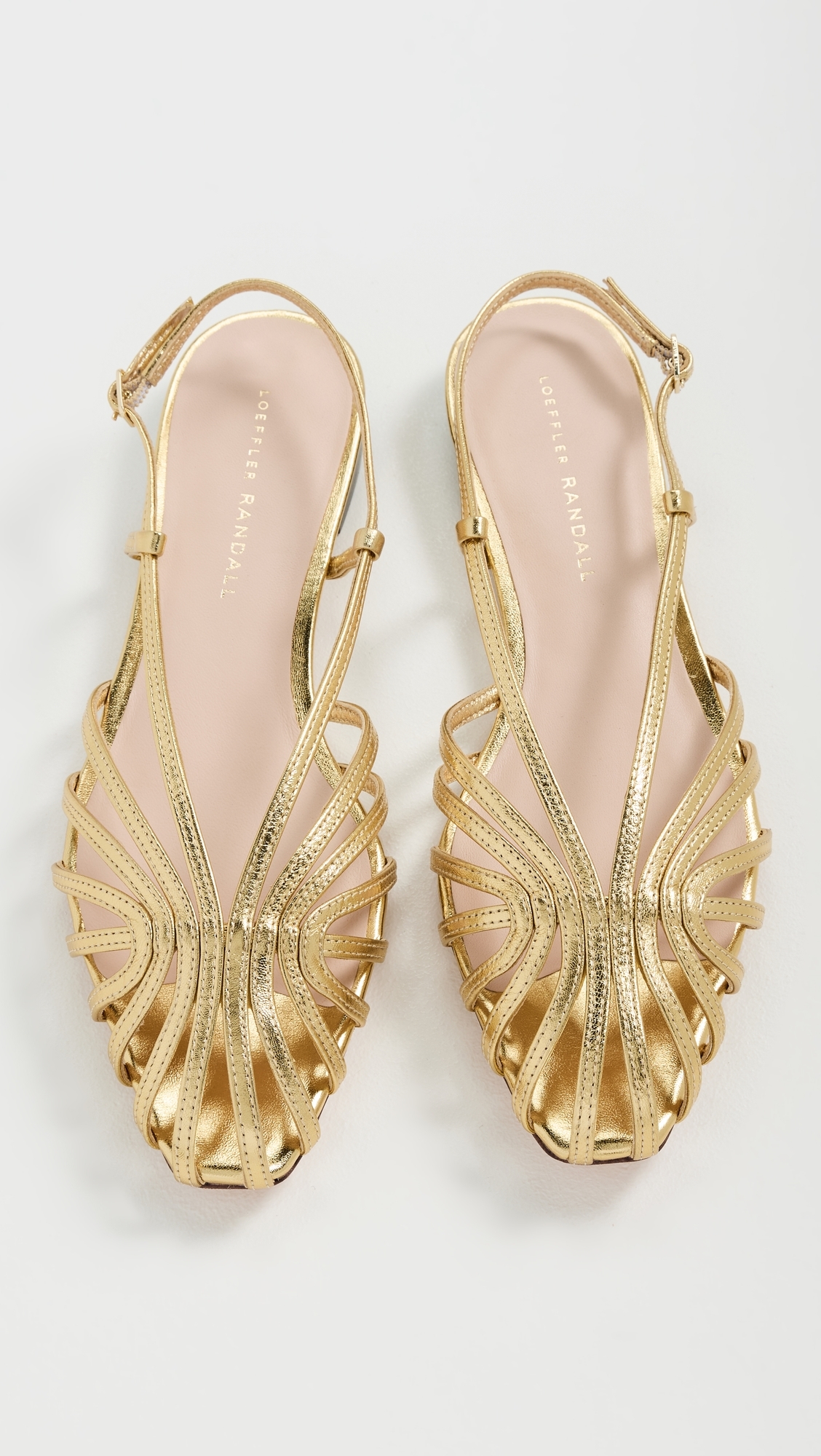 Devon Lattice Slingback Sandals Gold