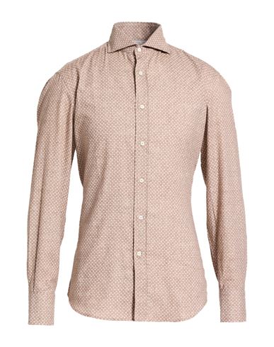 Man Shirt Light brown Size M Cotton