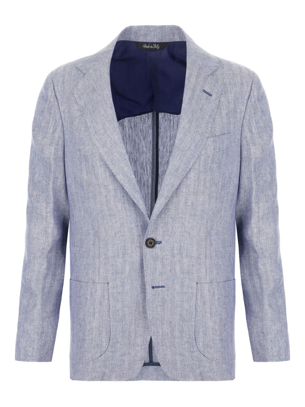 COLAMARINO embroidered linen blazer - Blue