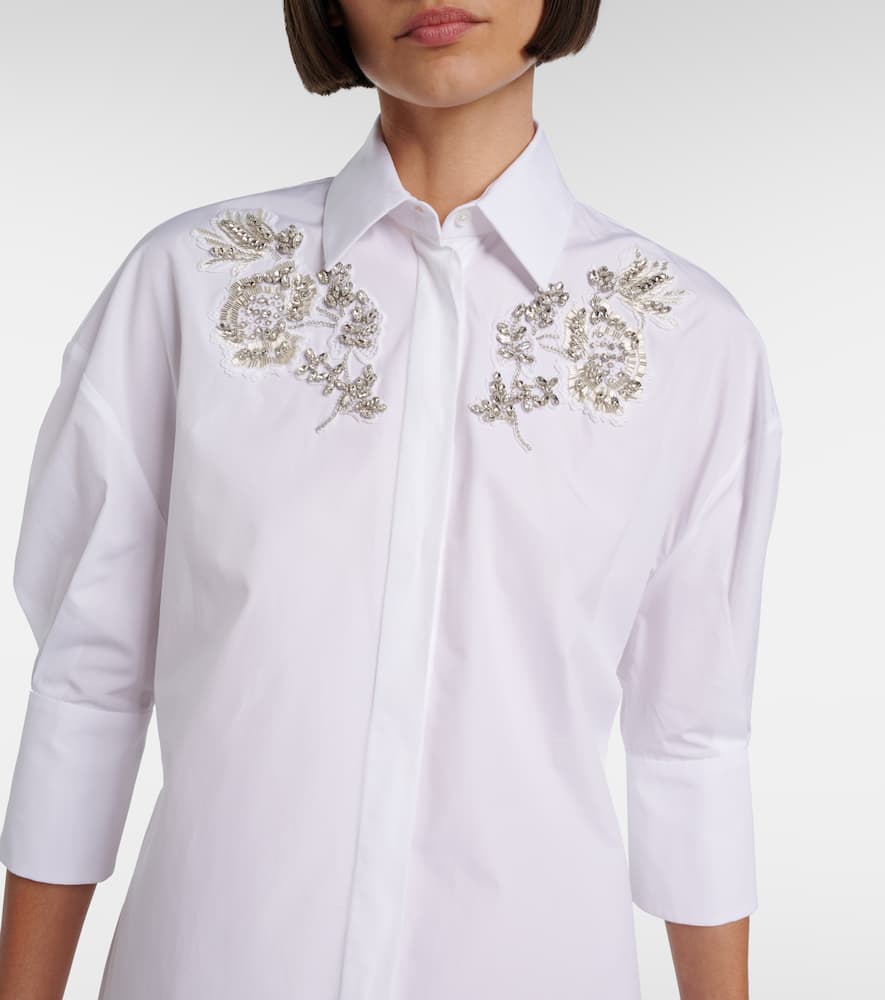 Embroidered cotton poplin shirt dress