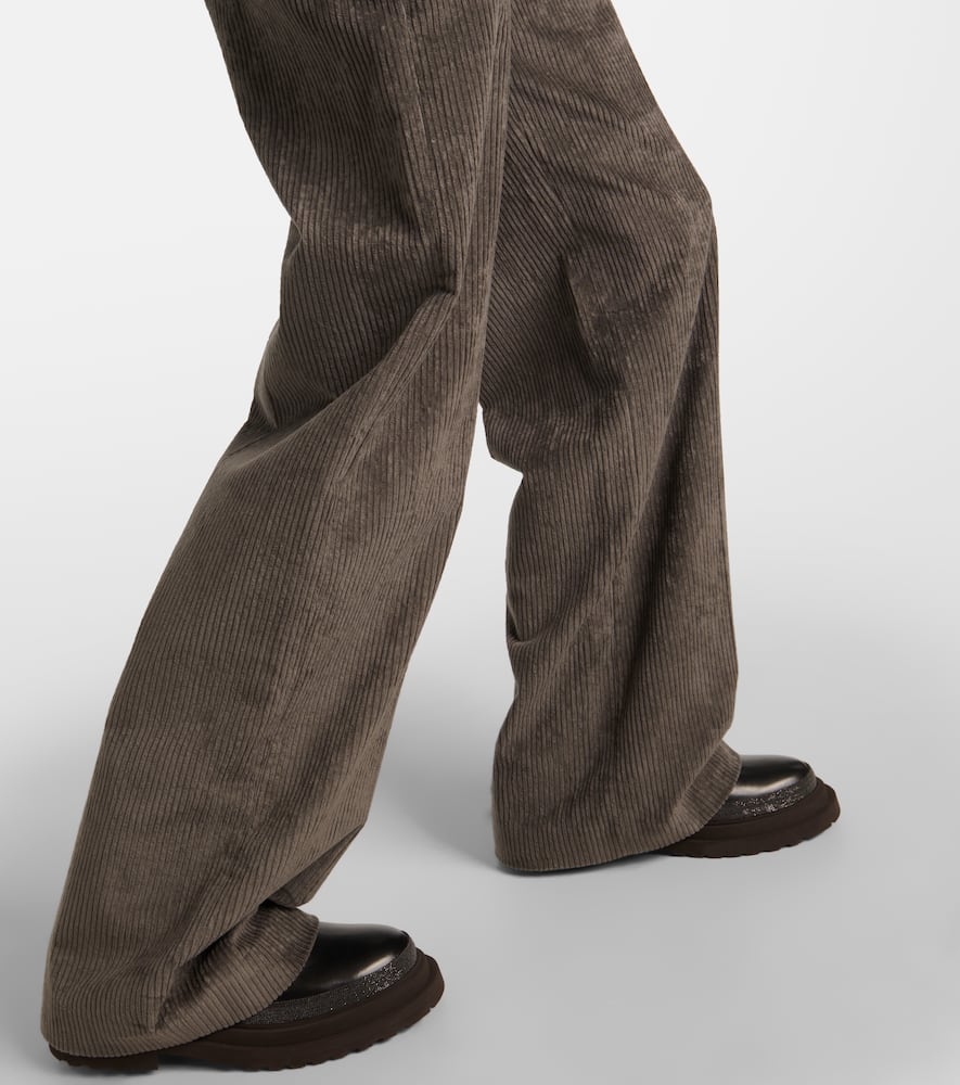 High-rise cotton tapered pants