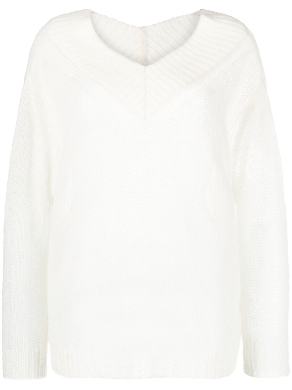 Open-knit mohair-blend jumper - Neutrals