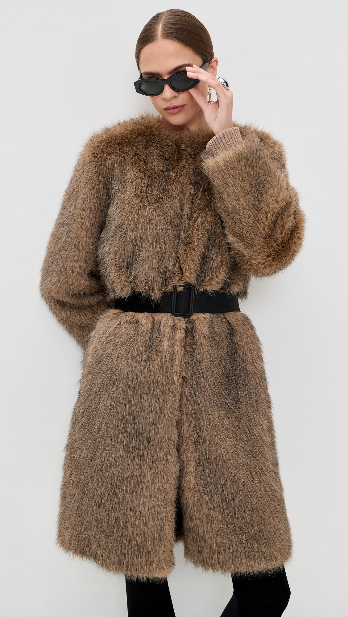Khai Coat In Faux Fur Natural
