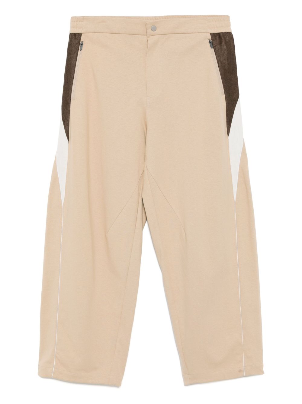 CROQUIS side-striped knitted trousers - Brown