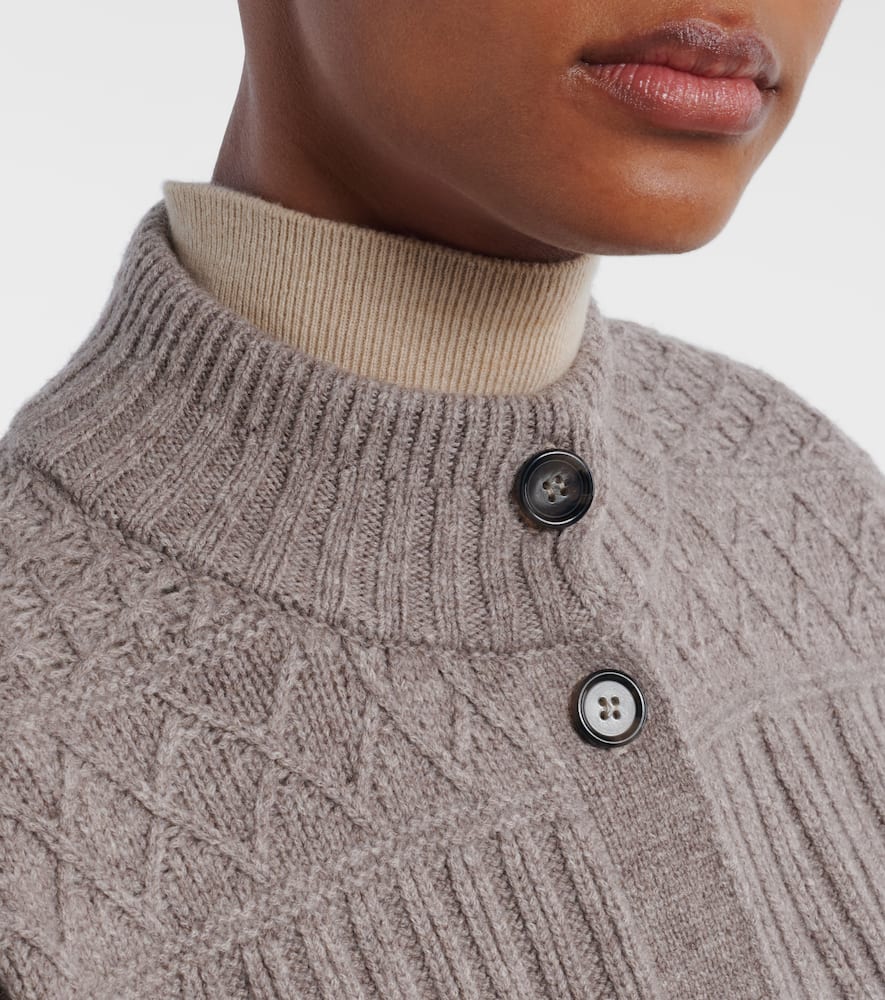 Amory cable-knit wool-blend cardigan