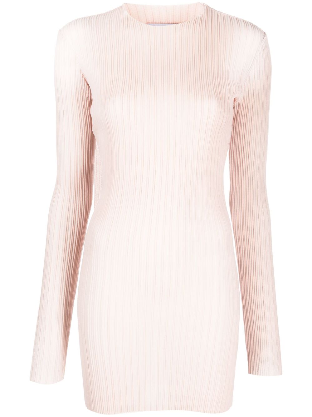 Pleated long-sleeved minidress - Pink