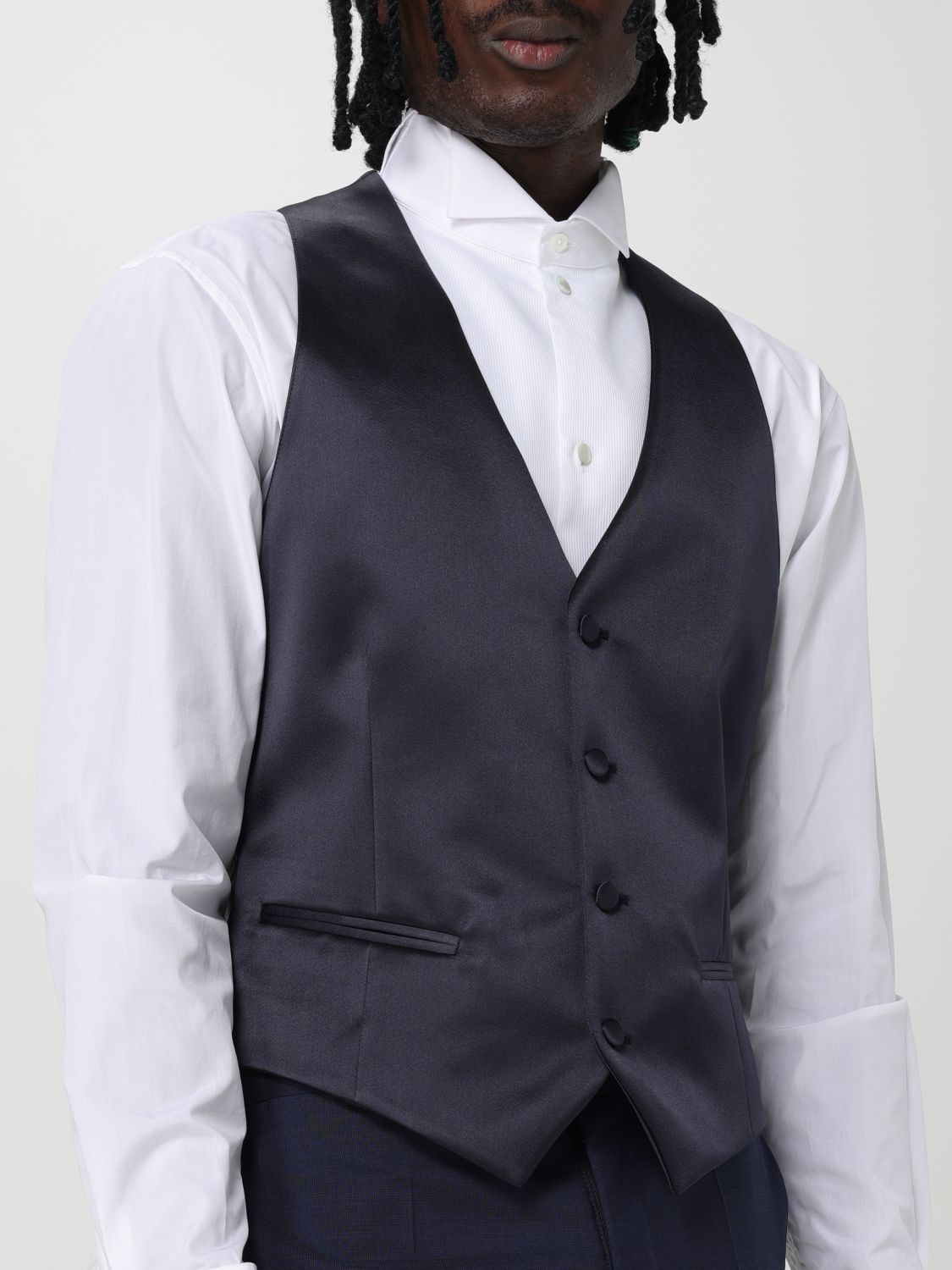 Suit Vest Men color Blue