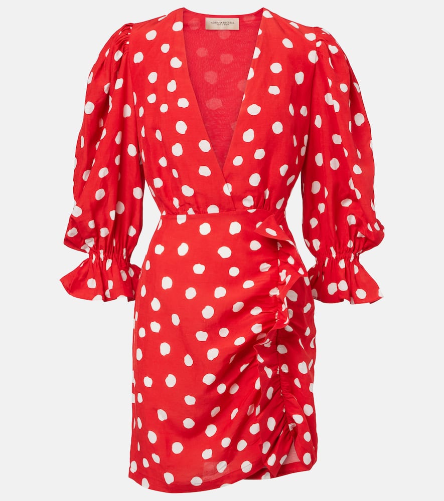 Polka-dot ruffled minidress