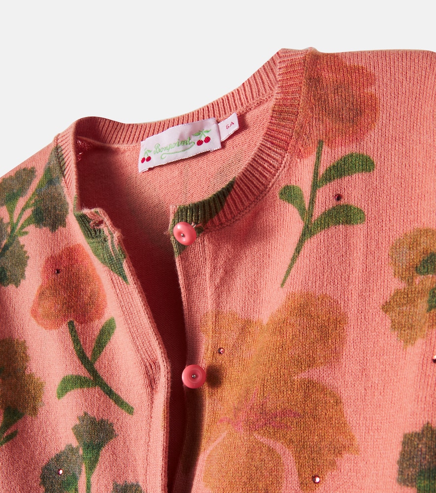 Mina floral cotton and cashmere cardigan