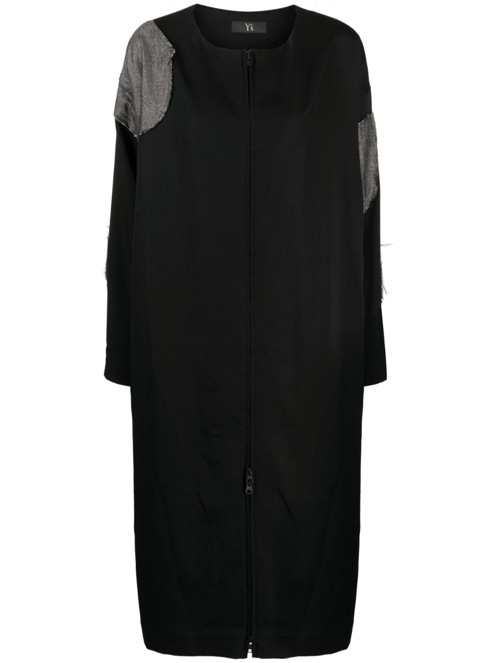Zip-up wool dress - Black