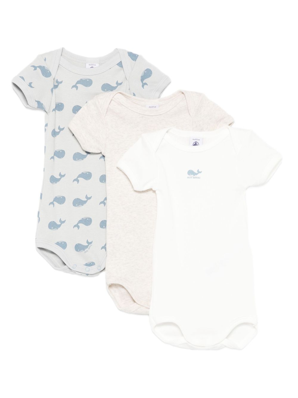 Whale-print bodysuits (pack of three) - White