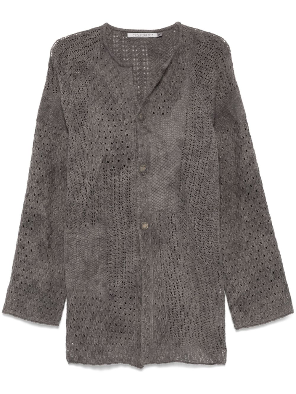 Open-knit cardigan - Grey
