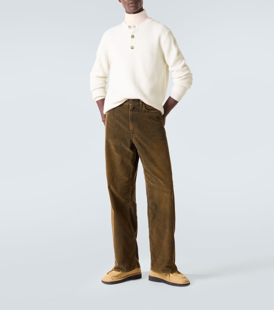 Waffle-knit wool and cashmere sweater