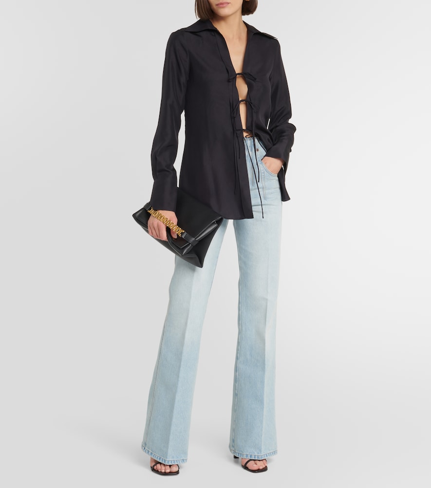 Bleached denim jeans
