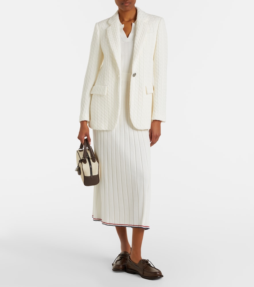 Cable-knit cotton blazer