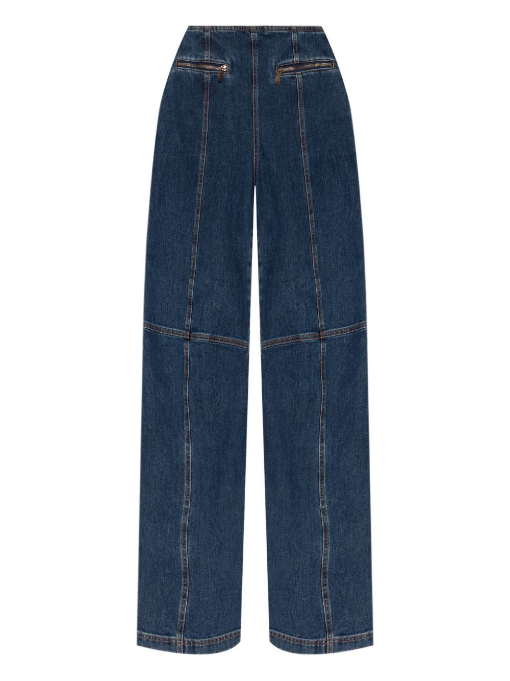 Pegaso-motif panelled jeans - Blue