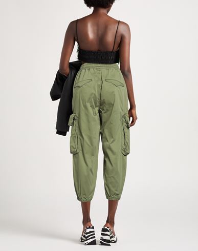 Woman Pants Military green Size 26 Cotton, Elastane