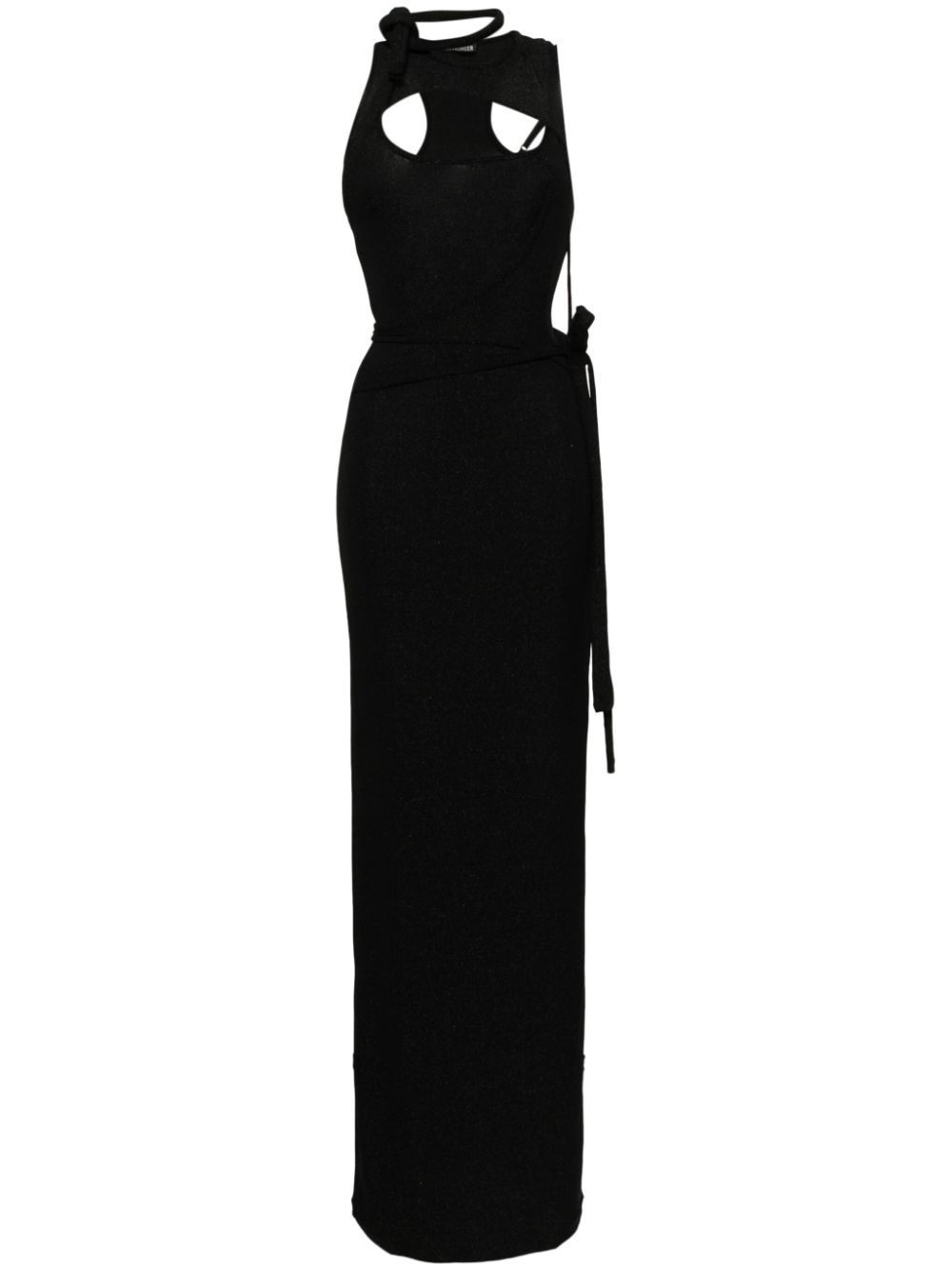 Lace-up detailing dress - Black