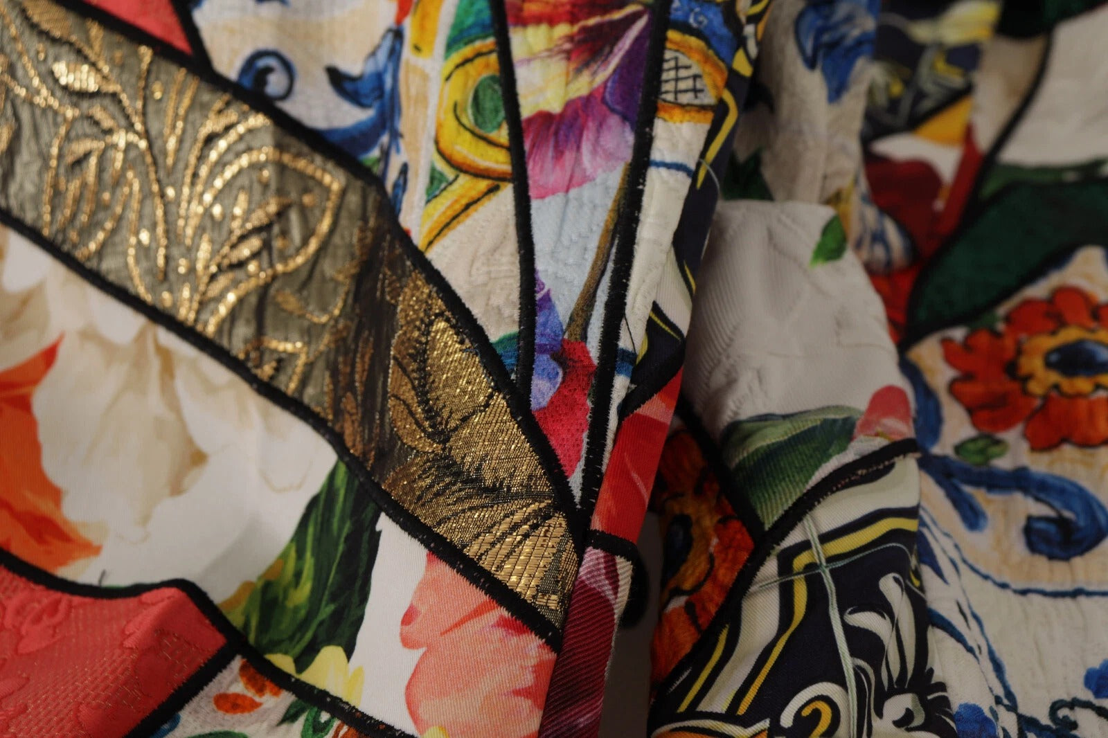 Patchwork Jacquard Trousers — Multicolor