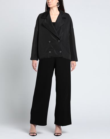 Woman Coat Black Size L Polyester