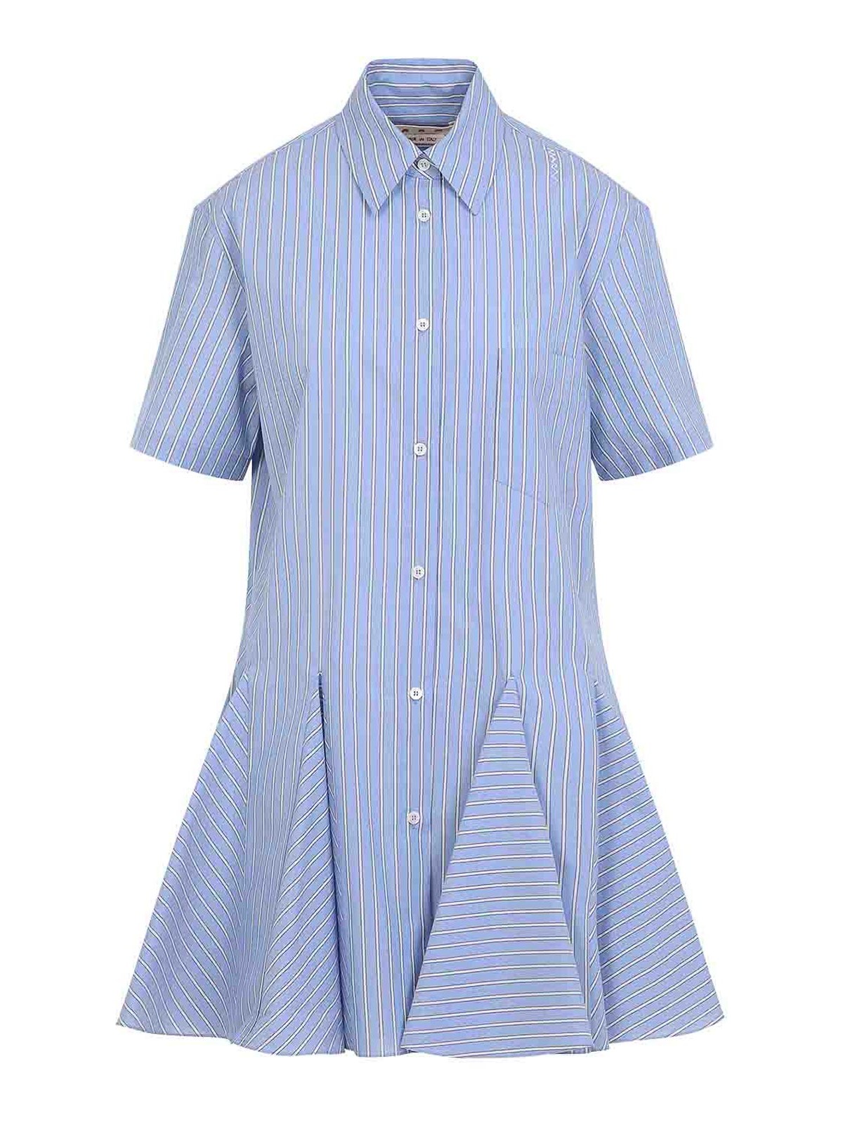 Light Blue Cotton Mini Dress