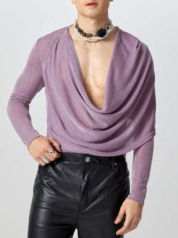 Mens Sparkling Scoop Neck Long-Sleeve T-Shirt SKUK86898 - Pink / S