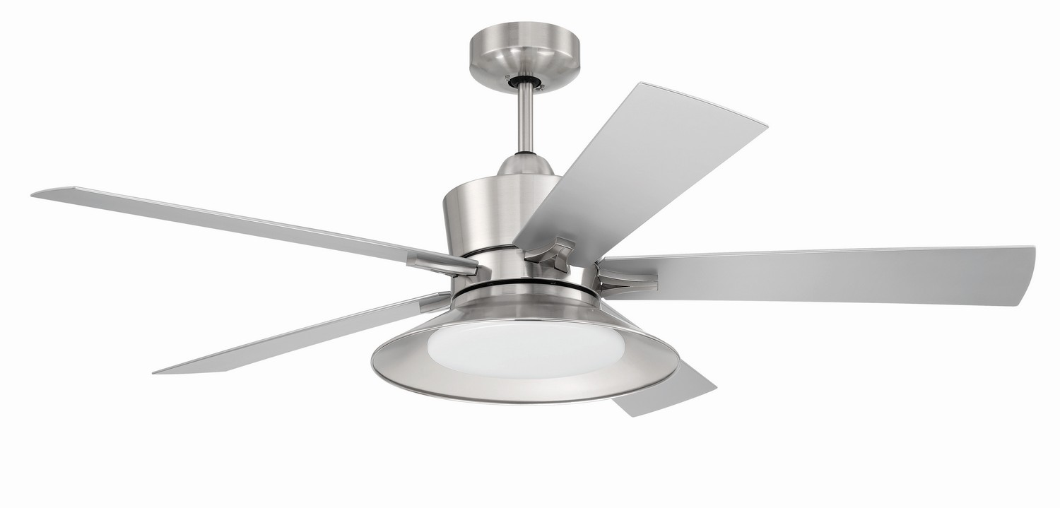 Brushed Polished Nickel 52"Ceiling Fan from the Topper Collection