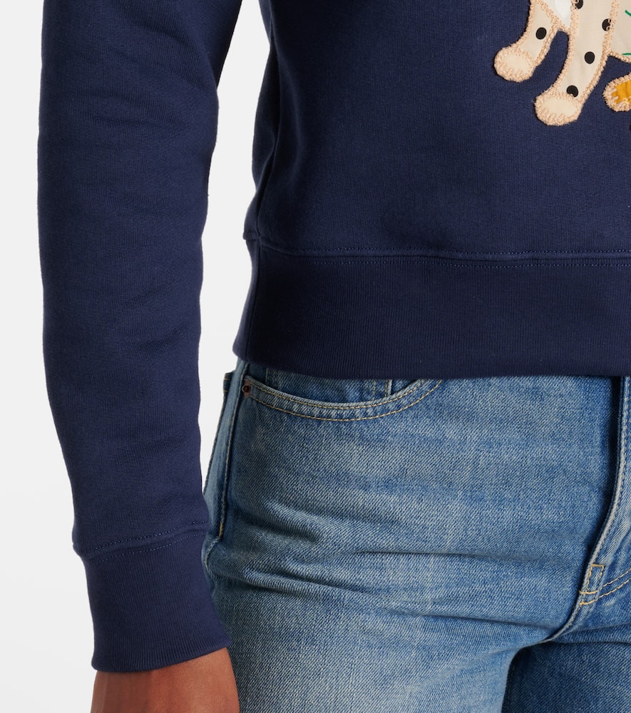Embroidered cotton jersey sweatshirt