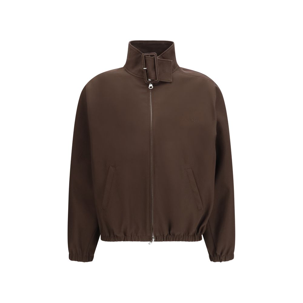 Zip-Up Bomber Jacket — Brown
