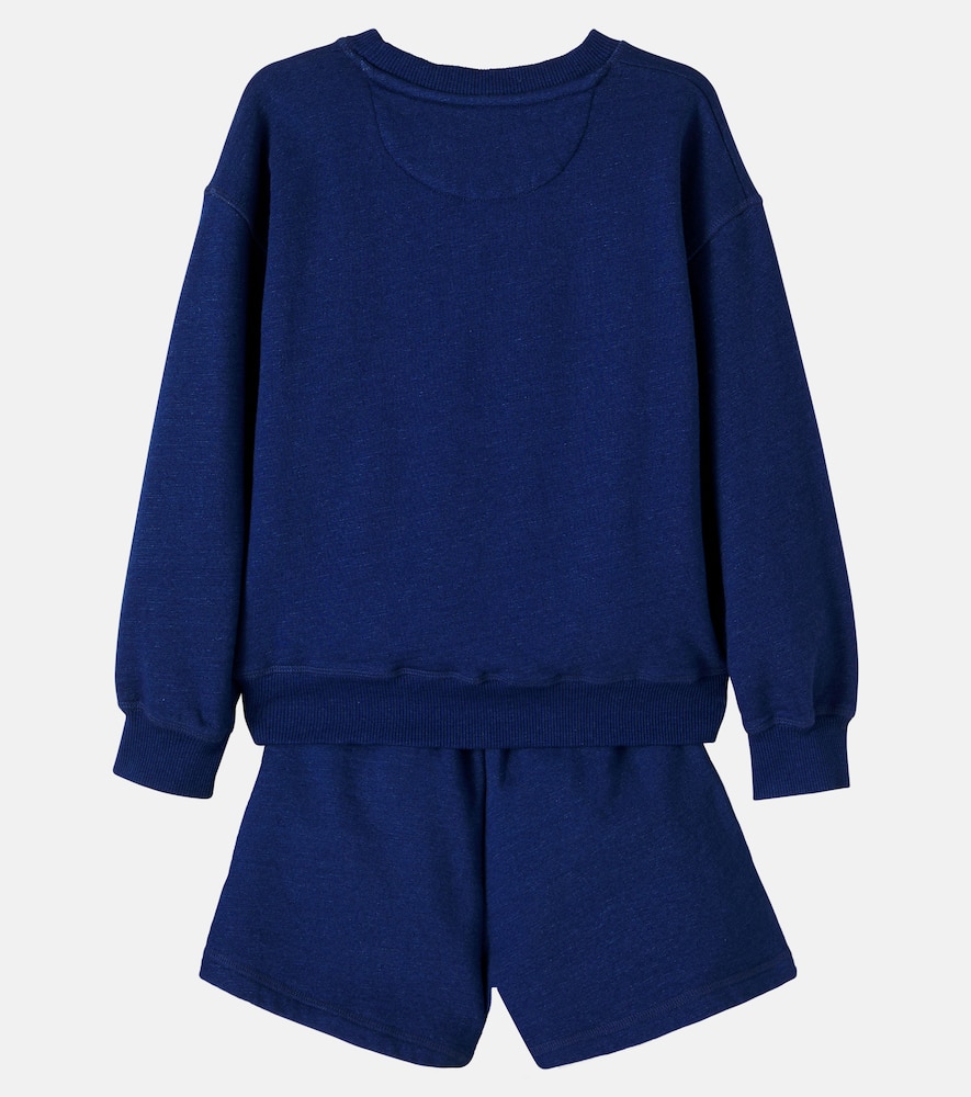 Logo cotton sweatshirt and shorts set